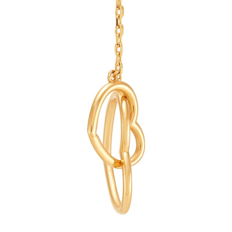 Interlocked Heart Necklace in 14K Yellow Gold – Image 2 of 3