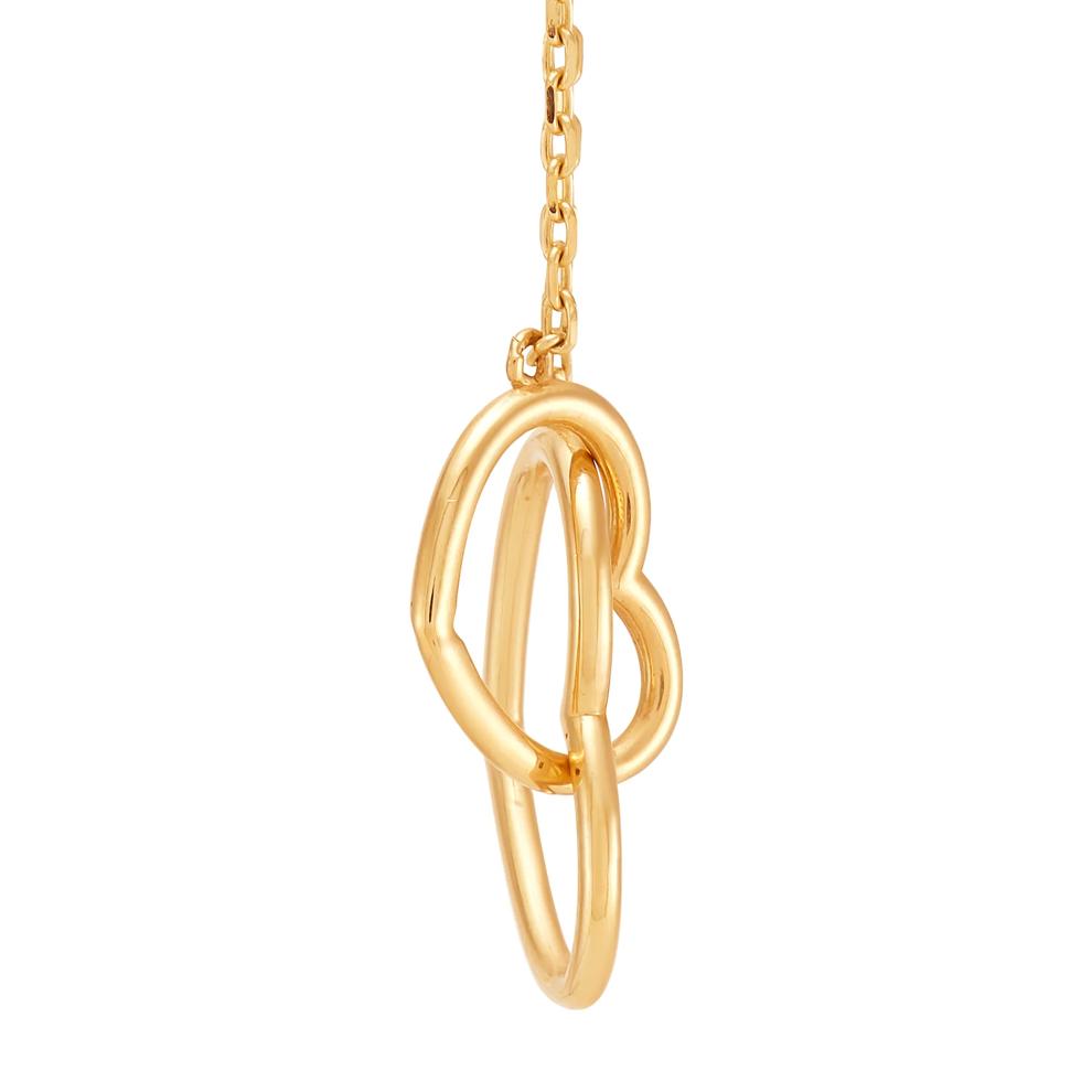 Interlocked Heart Necklace in 14K Yellow Gold – Image 2 of 3