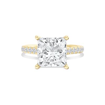 Noreen Lab Grown Diamond Princess-Cut Center Engagement Ring in 14K Yellow Gold (4 1/2 ct. tw.)