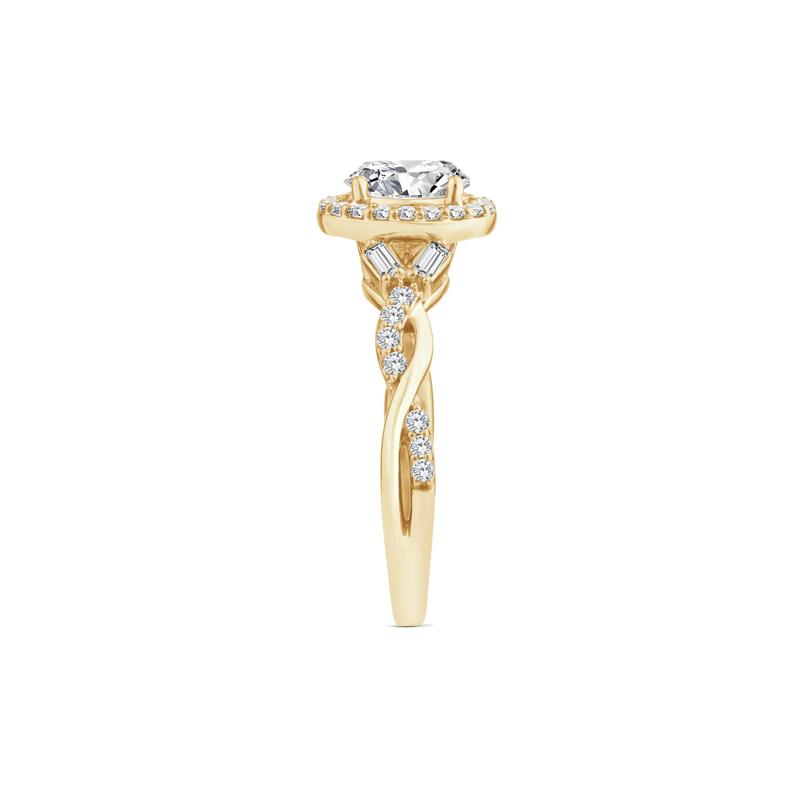 Lab Grown Diamond Oval Engagement Ring in 10K Yellow Gold &#40;1 ct. tw.&#41; – Image 3 of 3