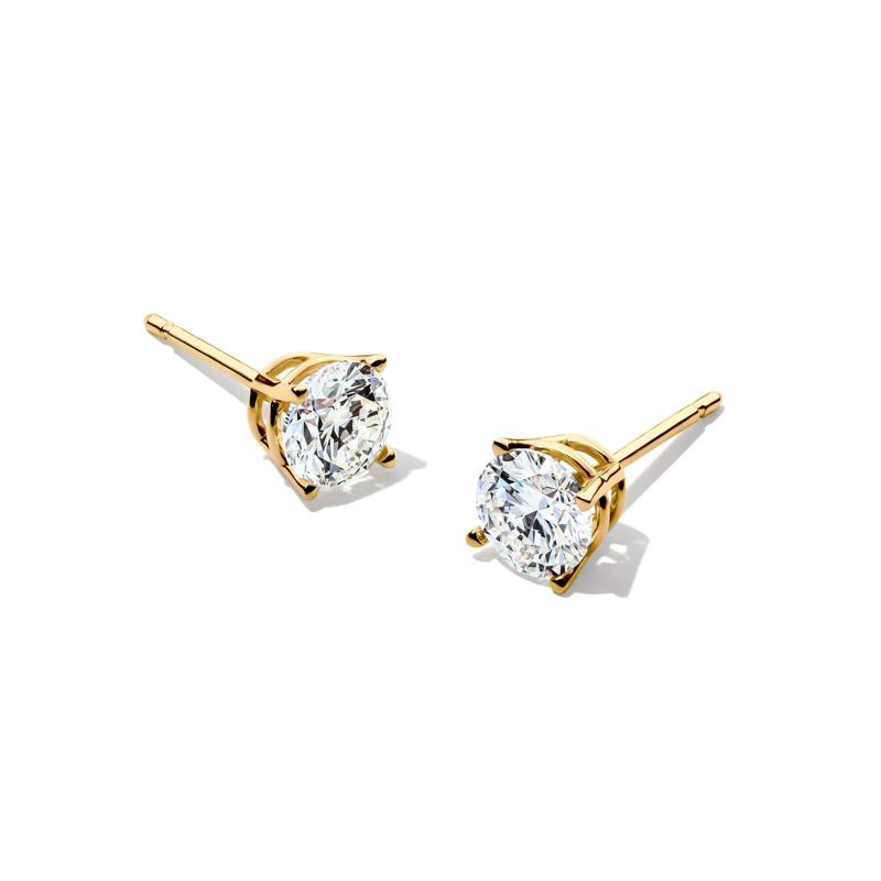 Diamond Round Solitaire Stud Earrings in 14K Yellow Gold &#40;1 ct. tw.&#41; – Image 1 of 4