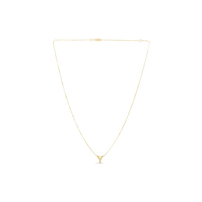 &quot;Y&quot; Initial Necklace in 14K Yellow Gold – Image 1 of 3