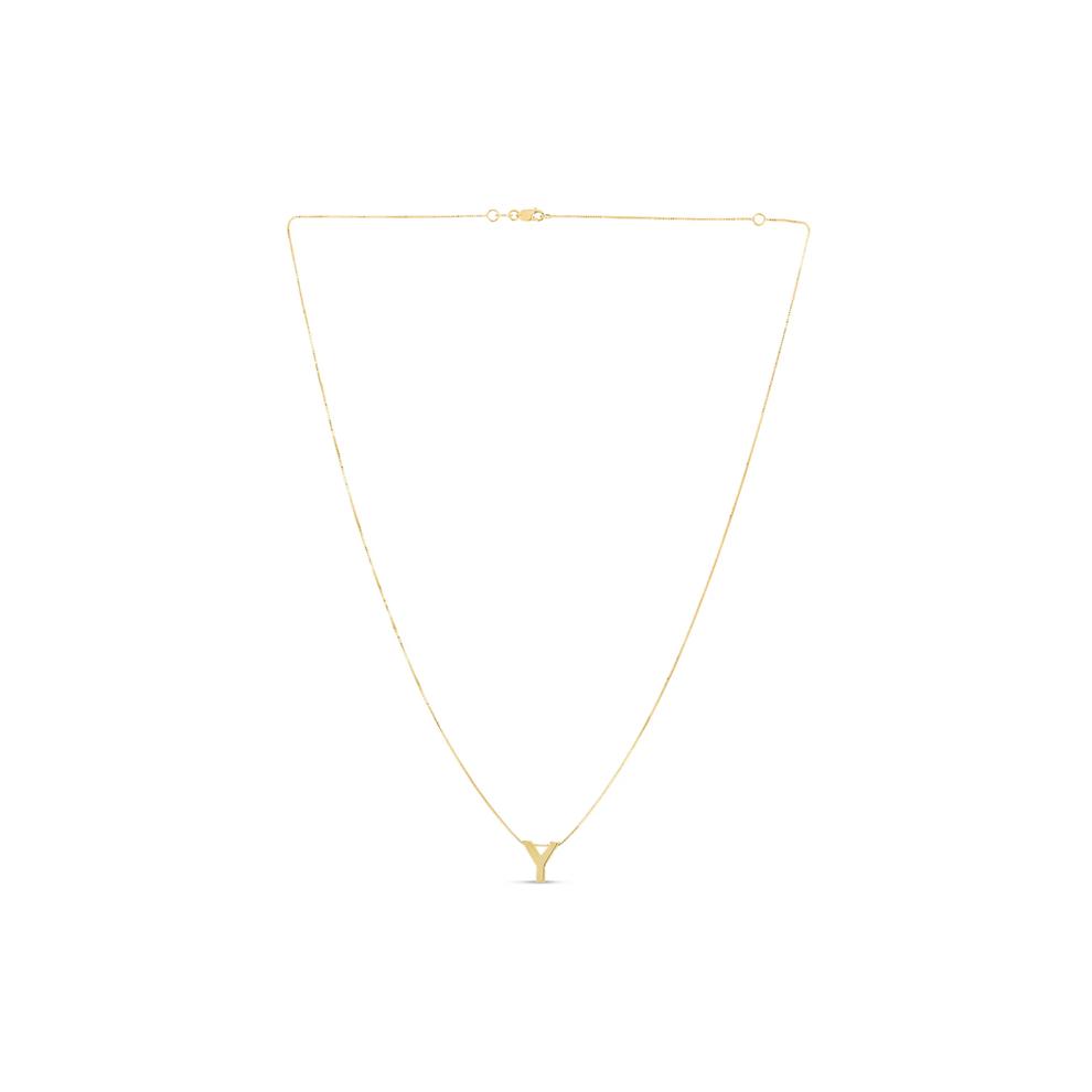"Y" Initial Necklace in 14K Yellow Gold – Image 1 of 3