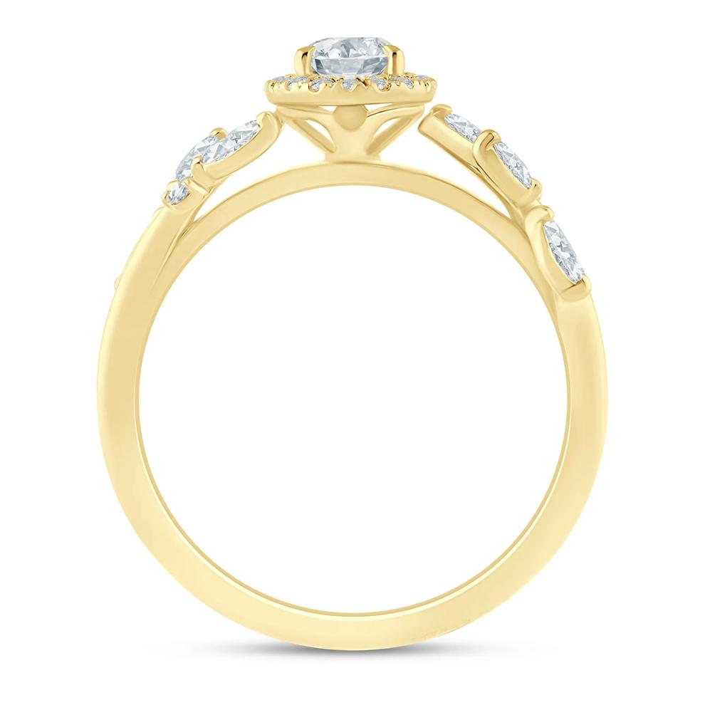 Diamond Oval Center Halo Engagement Ring in 14K Yellow Gold (3/4 ct. tw.) – Image 2 of 3