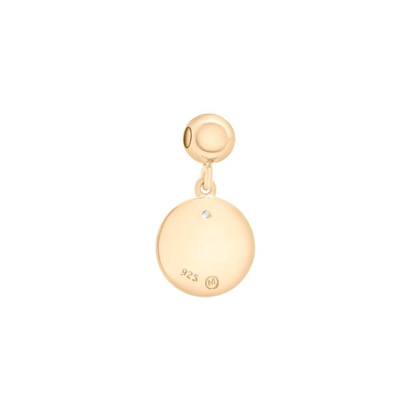 Diamond Accent Om Disc Bead Charm in Vermeil – Image 3 of 3