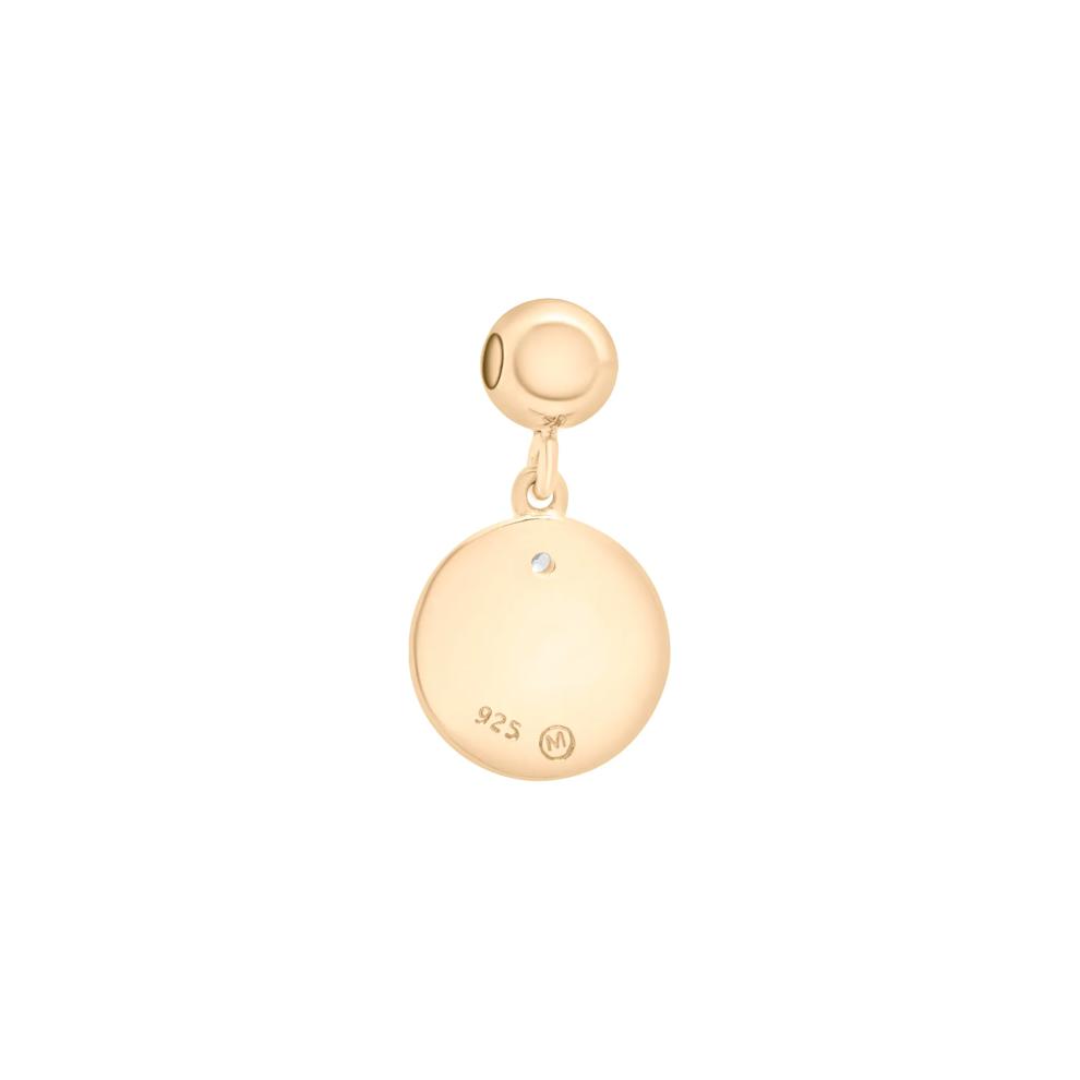 Diamond Accent Om Disc Bead Charm in Vermeil – Image 3 of 3