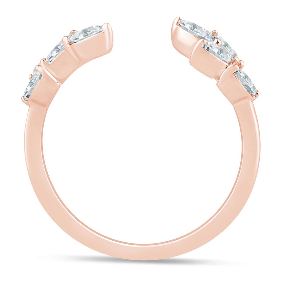 Lab Grown Diamond Floral Open Anniversary Band in 14K Rose Gold (3/8 ct. tw.) – Image 2 of 3
