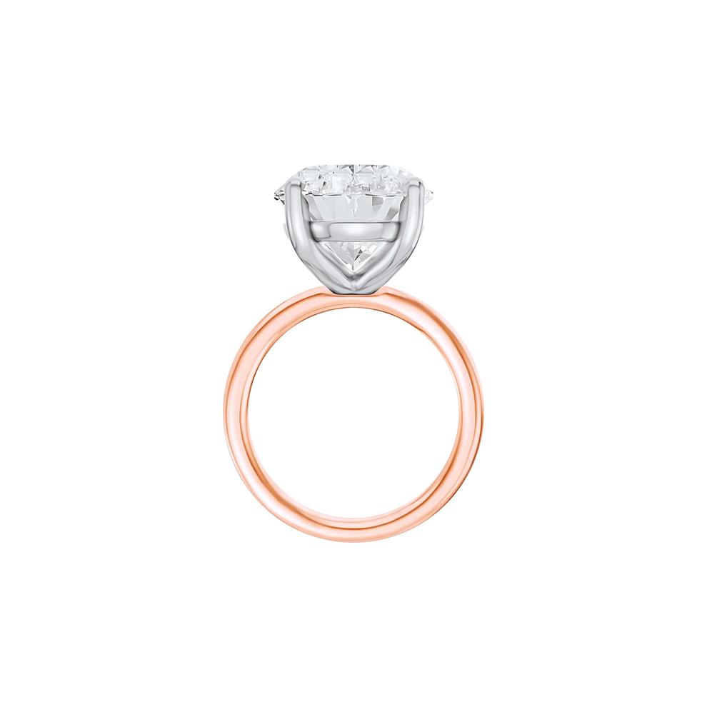 Lab Grown Diamond Oval Solitaire Ring in 14K Rose &amp; White Gold (8 ct.) – Image 2 of 4