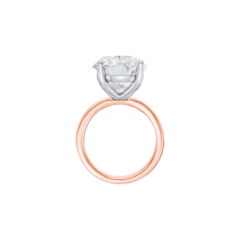 Lab Grown Diamond Oval Solitaire Ring in 14K Rose &amp; White Gold &#40;8 ct.&#41; – Image 2 of 4