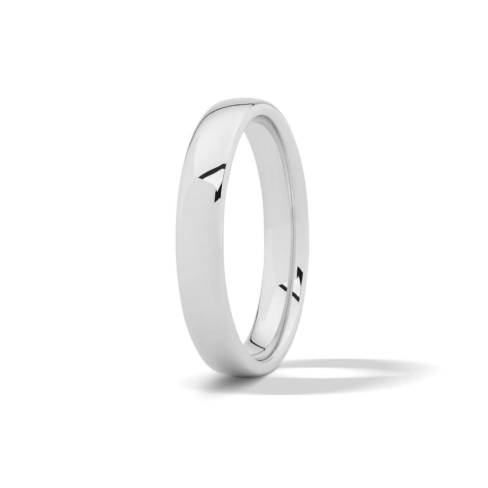 Men's Domed Band in 14K White Gold, 4mm – Image 3 of 4