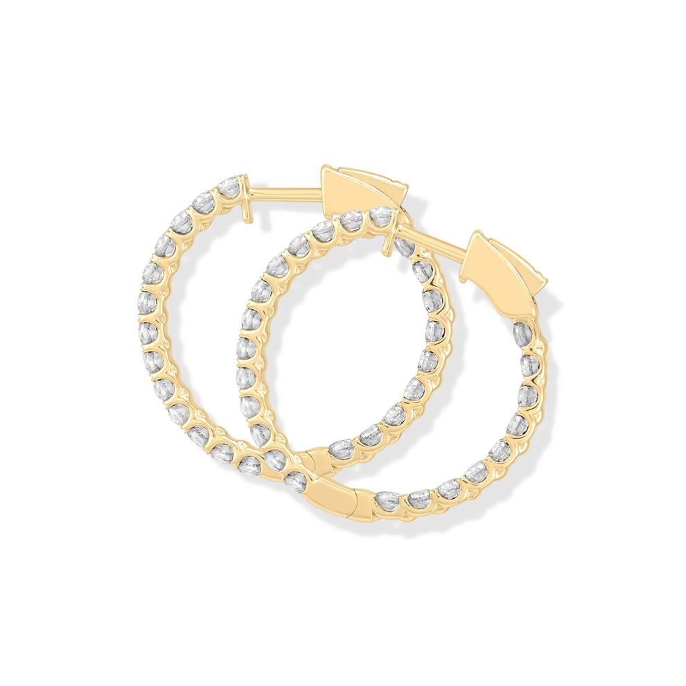 Lab Grown Diamond Inside-Out Hoop Earrings in 14K Yellow Gold (2 ct. tw.) – Image 2 of 3