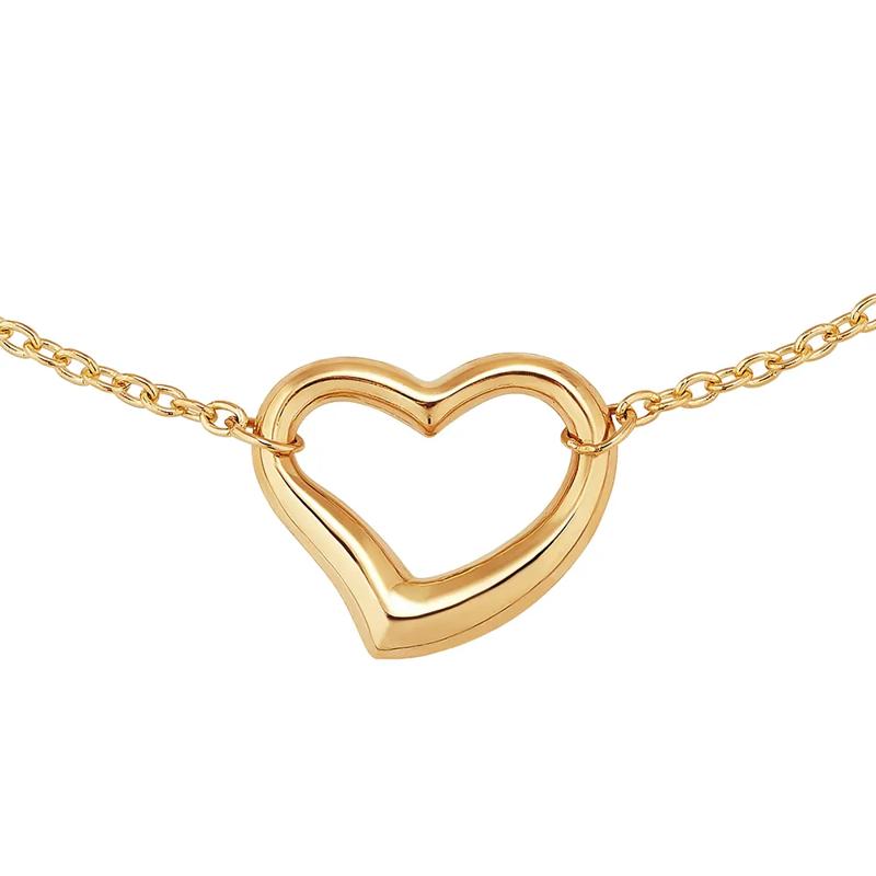 Open Heart Bracelet in 14K Yellow Gold – Image 2 of 3