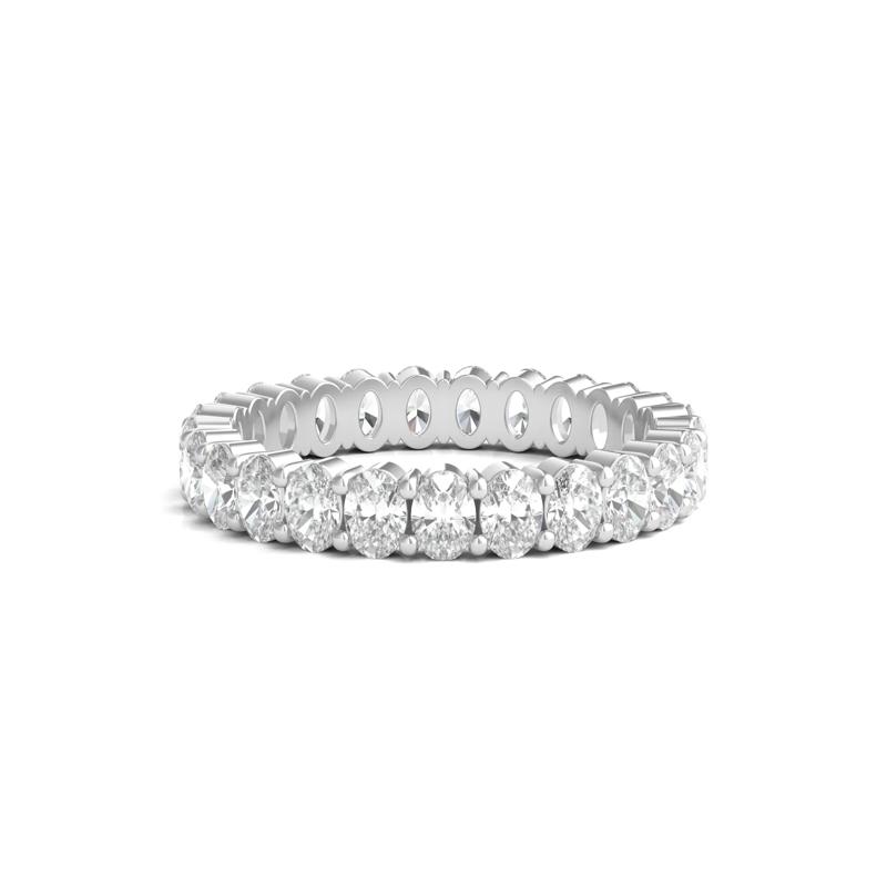 Oval-Shaped Diamond Wedding Band with Eternity Setting in Platinum &#40;2 ct. tw.&#41; – Image 1 of 3