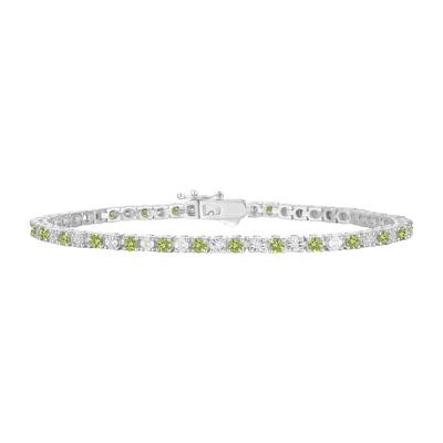 Gemstone and Diamond Bracelet in 10K Gold (1/7 ct. tw.)