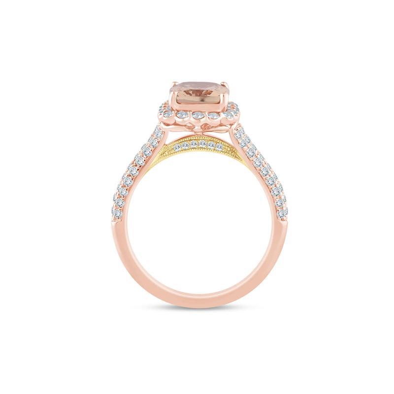 Juliet Morganite and Diamond Engagement Ring in 14K Rose Gold &#40;5/8 ct. tw.&#41; – Image 2 of 3