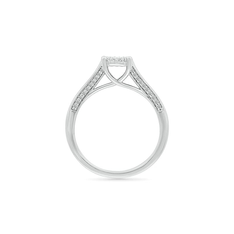 Diamond Halo Promise Ring in Sterling Silver &#40;1/4 ct. tw.&#41; – Image 2 of 5