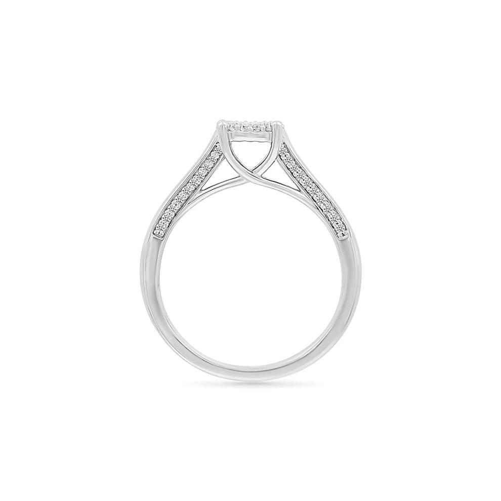 Diamond Halo Promise Ring in Sterling Silver (1/4 ct. tw.) – Image 2 of 5