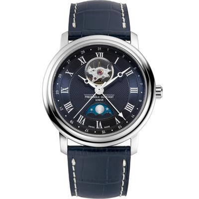 Men's Classics Heart Beat Moonphase Date Watch With Blue Leather Strap