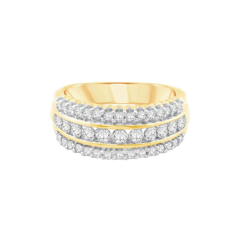 1 ct. tw. Diamond Multi-Row Ring in 10K Yellow Gold – Image 1 of 3
