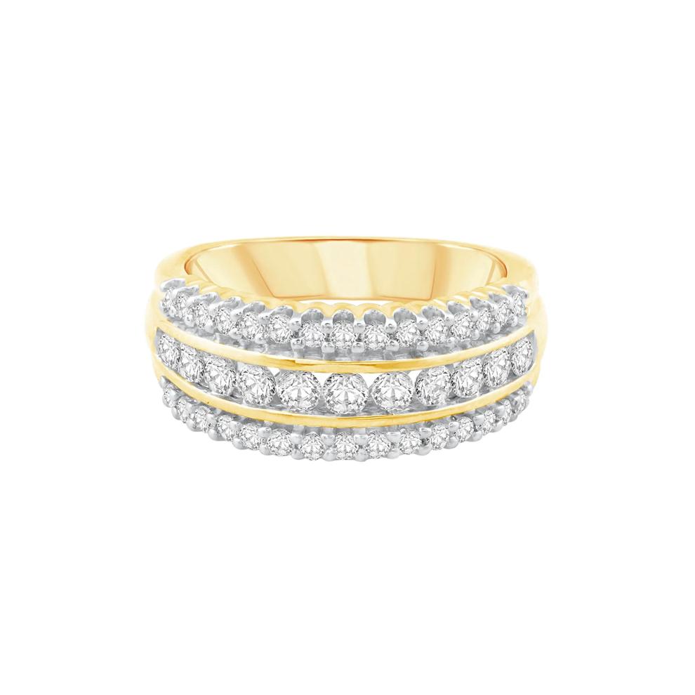 1 ct. tw. Diamond Multi-Row Ring in 10K Yellow Gold – Image 1 of 3