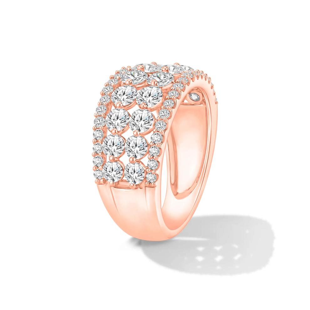 Lab Grown Diamond Round Multi-Row Anniversary Band in 10K Rose Gold (2 ct. tw.) – Image 3 of 4