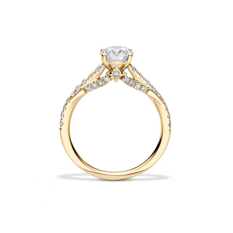 Honour Round Lab Grown Diamond Engagement Ring in 18K Yellow Gold &#40;1 1/3 ct. tw.&#41; – Image 2 of 4