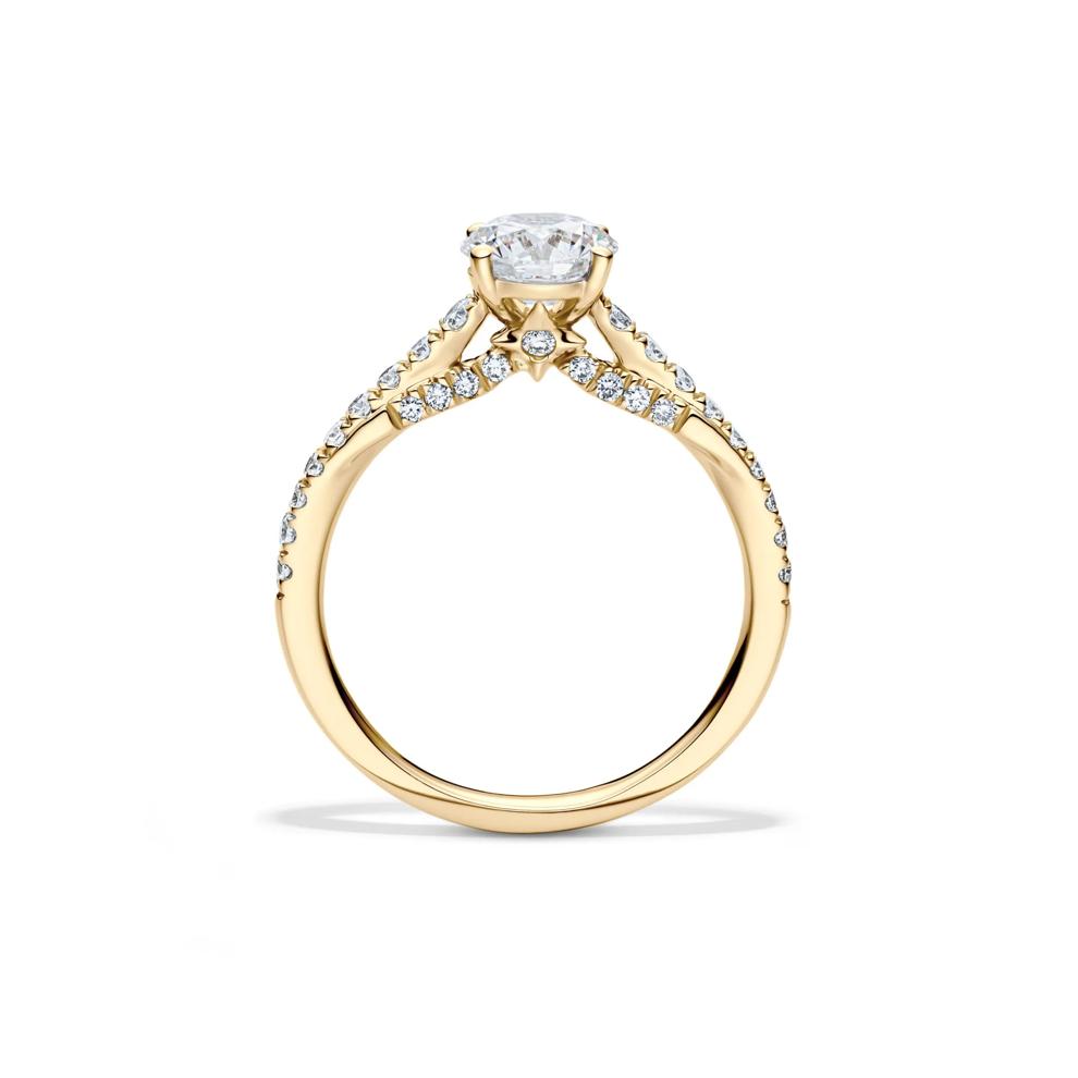 Honour Round Lab Grown Diamond Engagement Ring in 18K Yellow Gold (1 1/3 ct. tw.) – Image 2 of 4