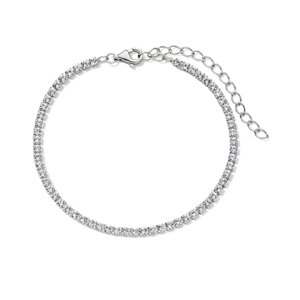 Lab-Created White Sapphire Tennis Necklace &amp; Bracelet Box Set in Sterling Silver – Image 4 of 6