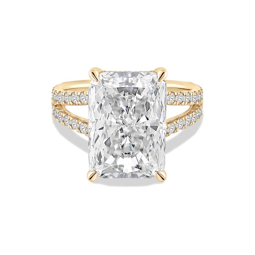 Lab Grown Diamond Radiant Engagement Ring in 14K Yellow Gold (8 ct. tw.) – Image 1 of 4