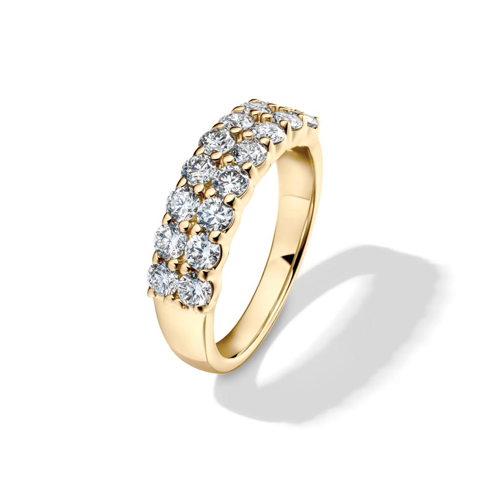 Lab Grown Diamond Double Row Anniversary Band in 10K Yellow Gold (1 1/2 ct. tw.) – Image 4 of 4