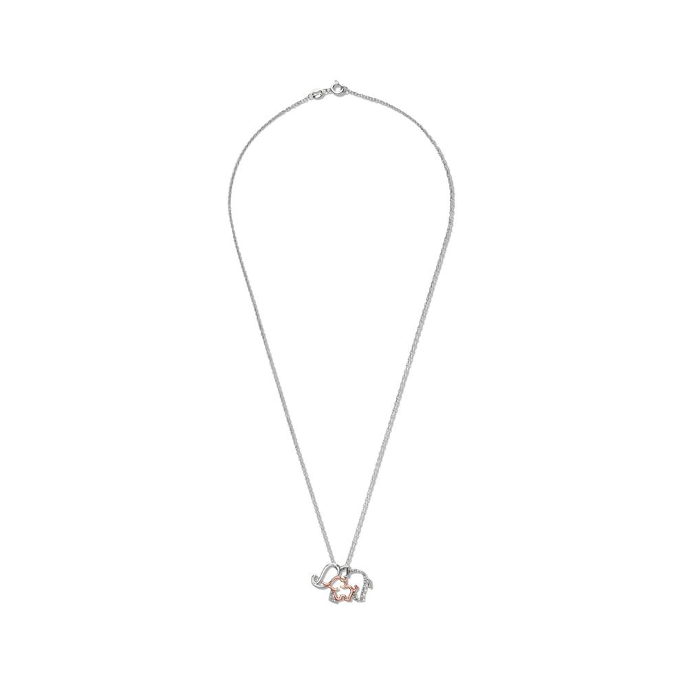 Diamond Elephant Necklace in Sterling Silver – Image 3 of 4