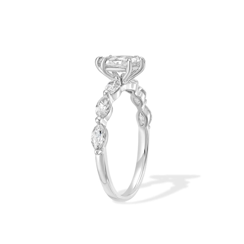 Diamond Marquise Center Engagement Ring in 14K White Gold (1 ct. tw.) – Image 3 of 4