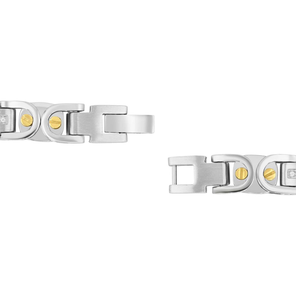 Men's Byzantine Diamond Link Bracelet in Stainless Steel (1/4 ct. tw.) – Image 3 of 3