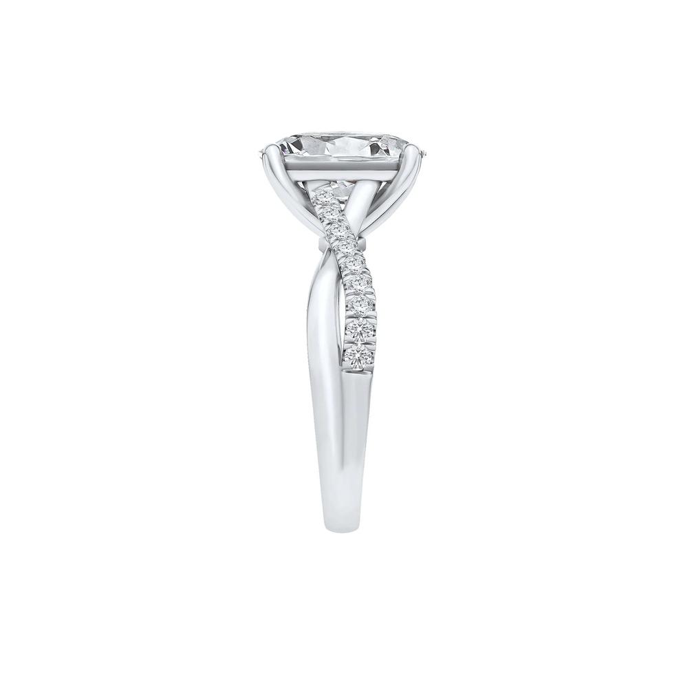 Lab Grown Diamond Elongated Cushion Engagement Ring in 14K White Gold (4 ct. tw.) – Image 3 of 4