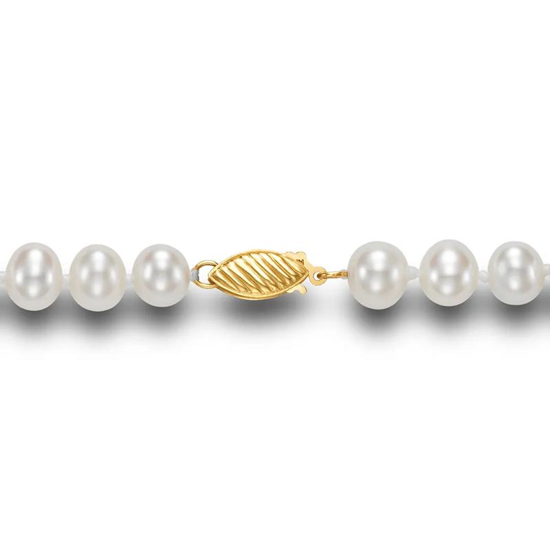 Cultured Freshwater Pearl Necklace in 14K Yellow Gold, 6 mm, 18&rdquo; – Image 3 of 3