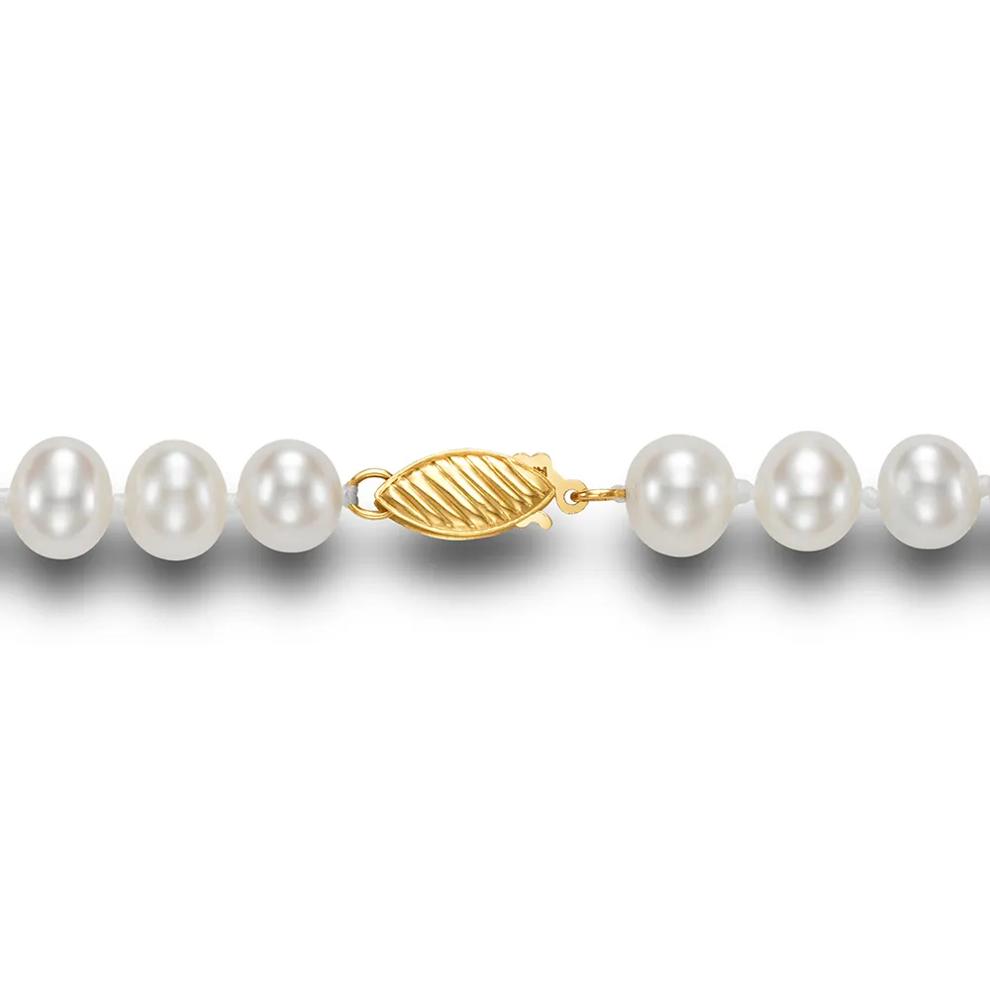 Cultured Freshwater Pearl Necklace in 14K Yellow Gold, 6 mm, 18&rdquo; – Image 3 of 3