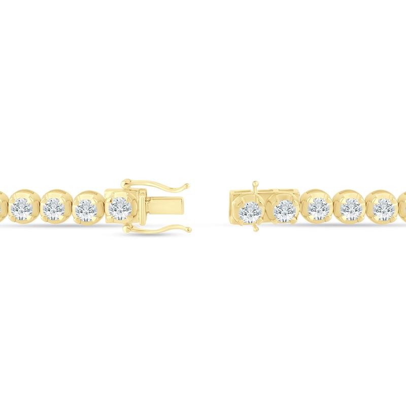 Men&#39;s Lab Grown Diamond Tennis Bracelet in 10K Yellow Gold &#40;12 ct. tw.&#41; – Image 2 of 2
