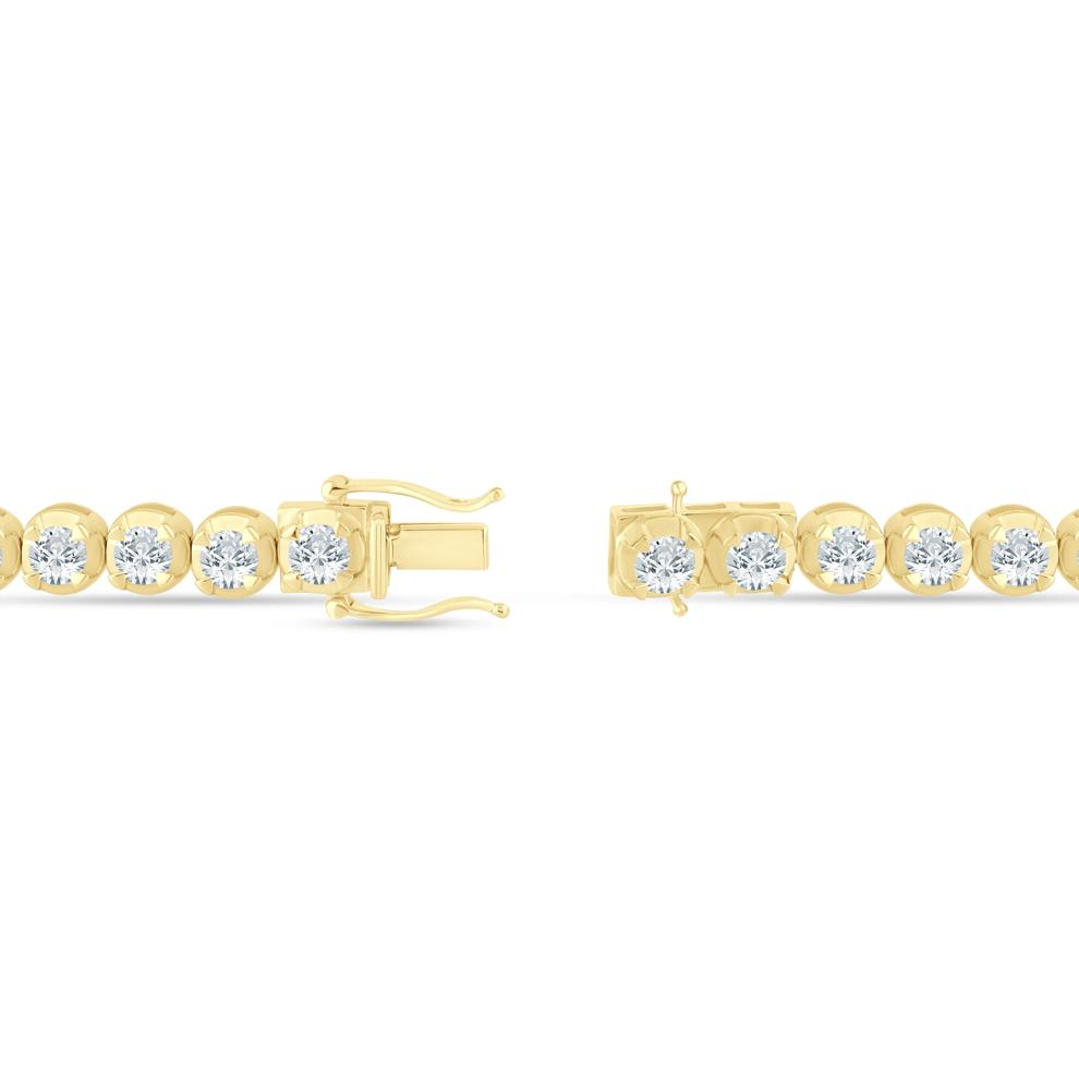 Men's Lab Grown Diamond Tennis Bracelet in 10K Yellow Gold (12 ct. tw.) – Image 2 of 2