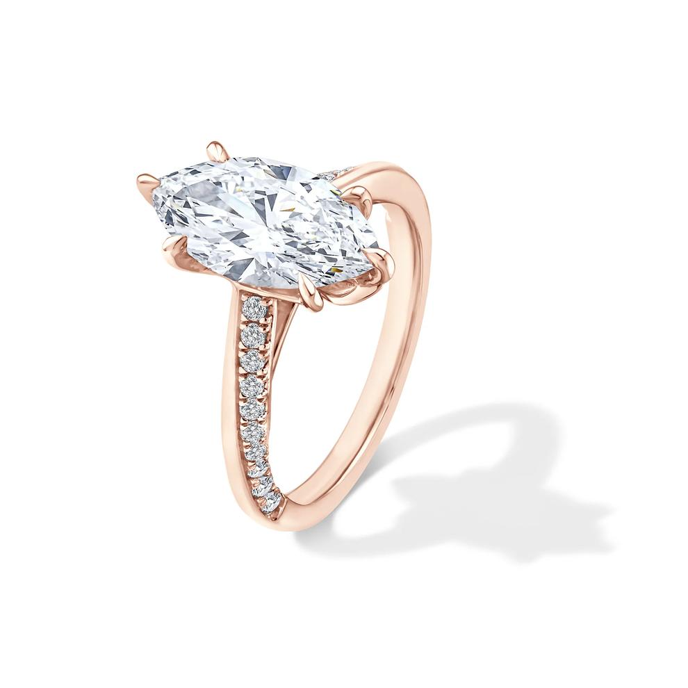 Lab Grown Diamond Marquise Engagement Set in 18K Rose Gold (3 ct. tw.) – Image 4 of 6