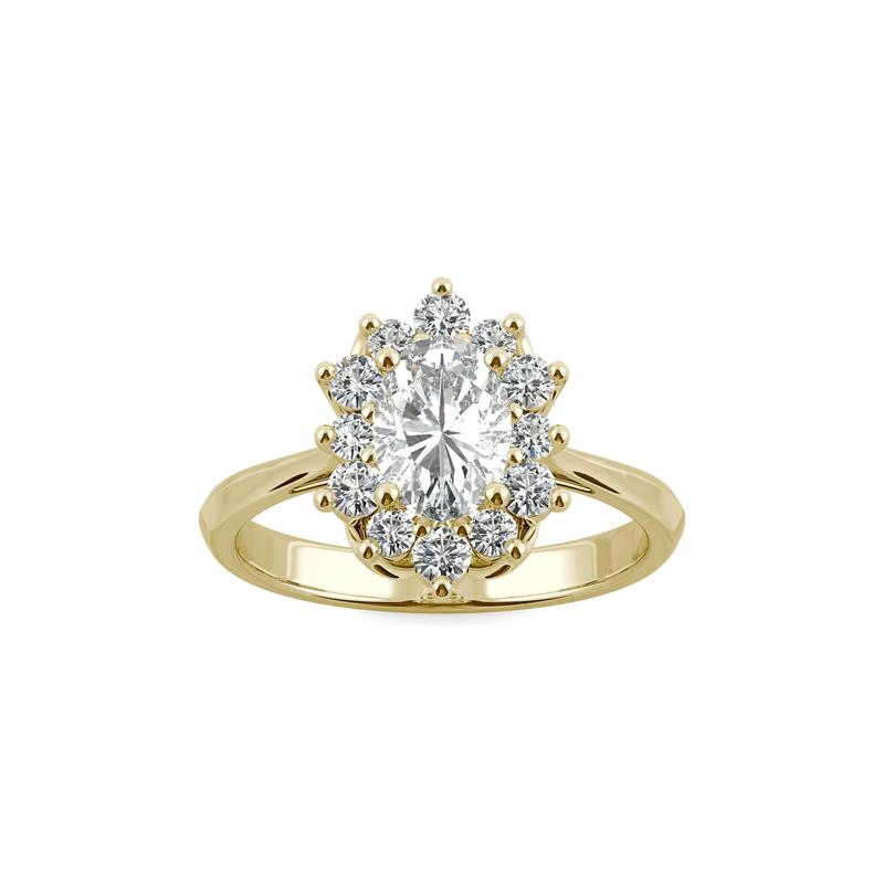 Moissanite Oval Ring in 14K Yellow Gold – Image 5 of 6