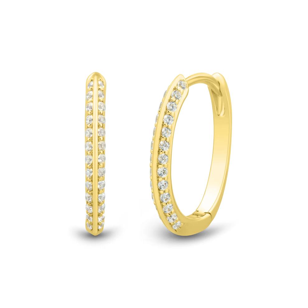 Lab Grown Diamond Hoop Earrings in Vermeil 16.5MM (1/3 ct. tw.) – Image 1 of 3