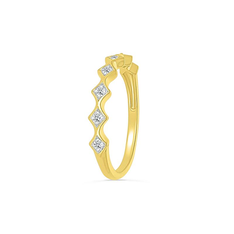 Geometric Diamond Stacking Band in 10K Yellow Gold &#40;1/10 ct. tw.&#41; – Image 4 of 5