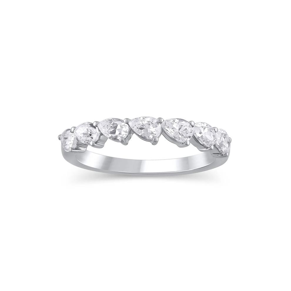 Lab Grown Diamond Pear-Shaped Slant Anniversary Band in 10K White Gold (1 ct. tw.) – Image 1 of 3