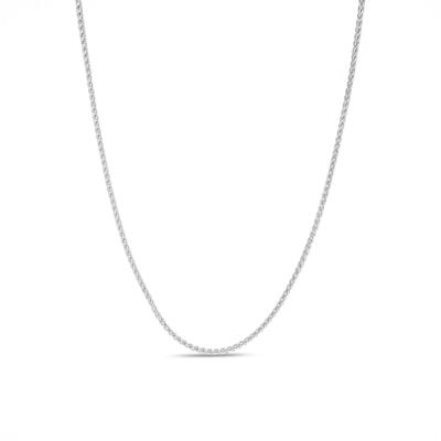 Wheat Chain in 14K White Gold, 22"