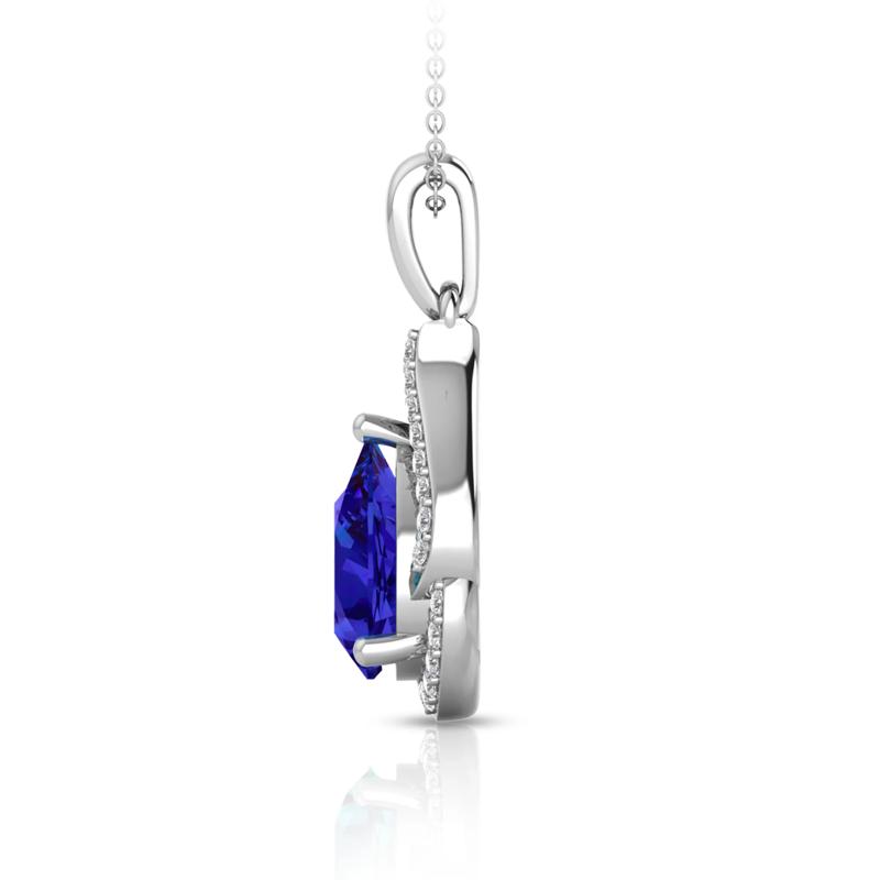 Tanzanite &amp; Diamond Pendant in 10K White Gold &#40;1/7 ct. tw.&#41; – Image 2 of 2