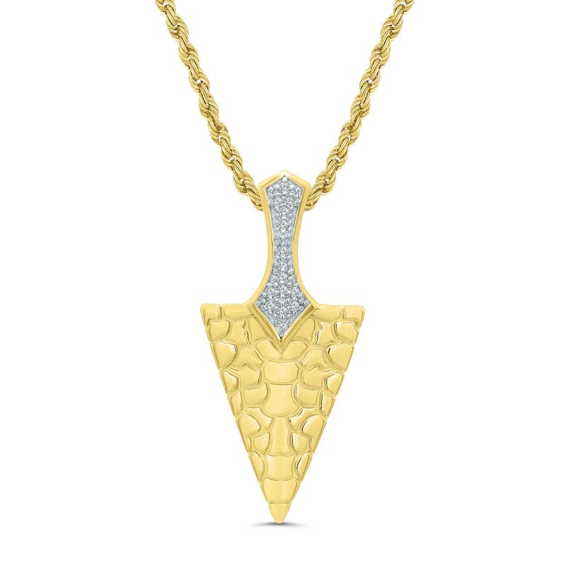 Men&#39;s Diamond Accent Nugget Arrowhead Pendant in 10K Yellow Gold – Image 1 of 3