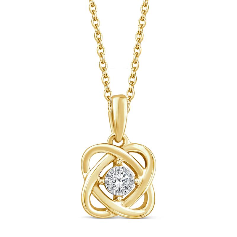 Diamond Accent Pendant in 10K Yellow Gold – Image 1 of 2