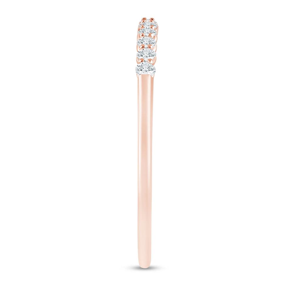 Lab Grown Diamond Round Anniversary Band in 10K Rose Gold (1/7 ct. tw.) – Image 3 of 3