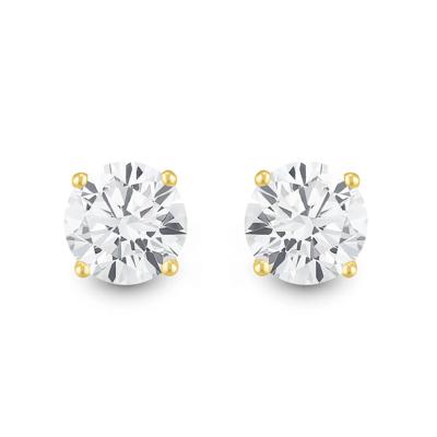 Diamond Round Solitaire Stud Earrings in 14K Yellow Gold (2 ct. tw.)