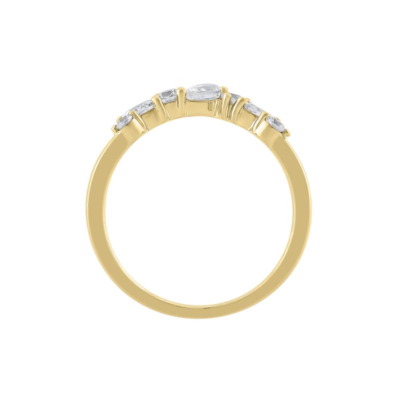 Lab Grown Diamond Scatter Contour Band in 14K Yellow Gold (1/2 ct. tw.) – Image 2 of 3